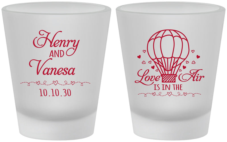 Custom Wedding Frosted Shot Glasses - Hot Air Balloon | 225