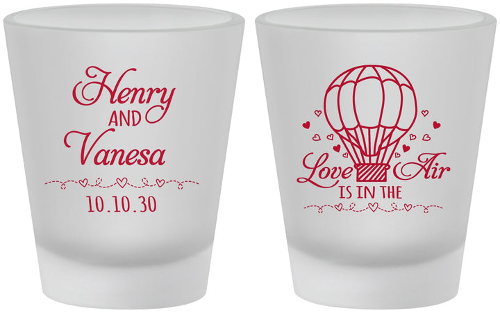 Custom Wedding Frosted Shot Glasses - Hot Air Balloon | 225