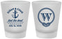 Custom Wedding Frosted Shot Glasses - Monogram Nautical | 226