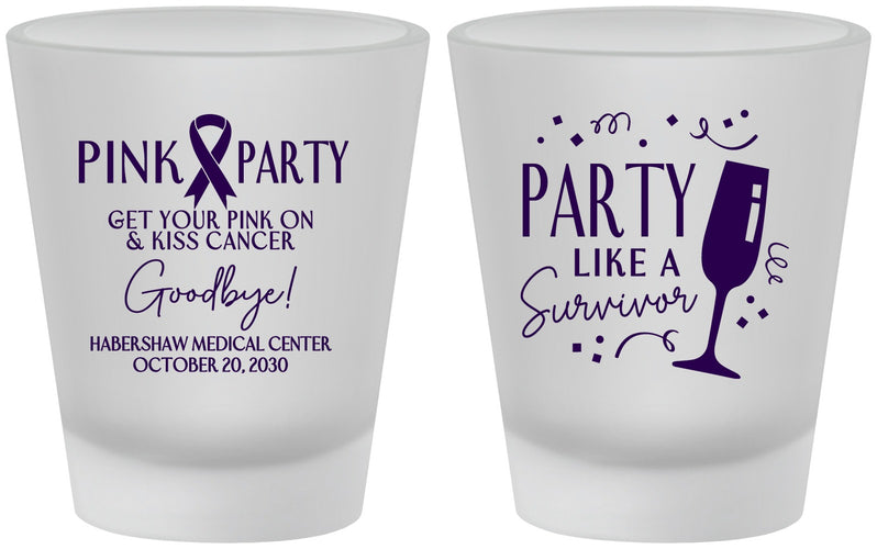 Custom Awareness Frosted Shot Glasses - Pink Party | 230000