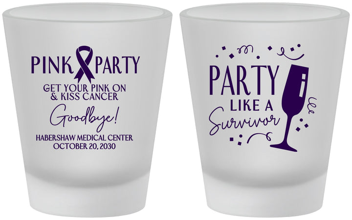 Custom Awareness Frosted Shot Glasses - Pink Party | 230000