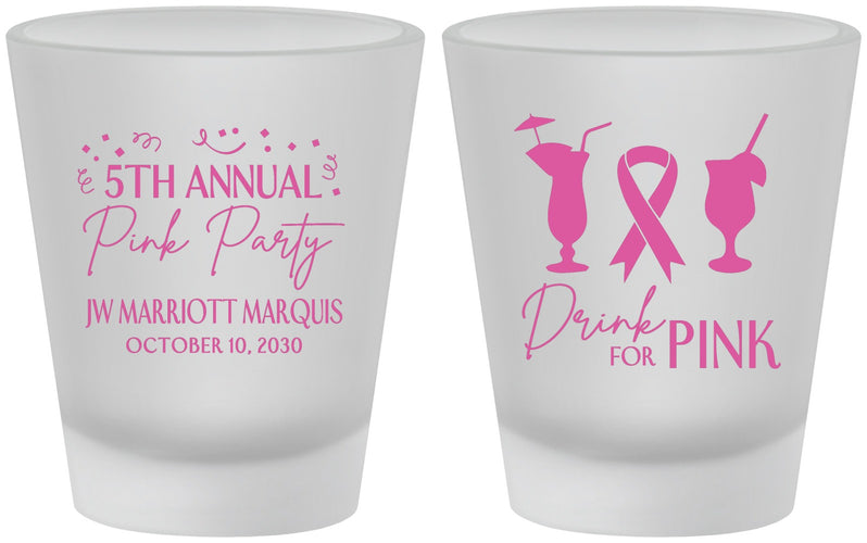 Custom Awareness Frosted Shot Glasses - Drink For Pink | 230001