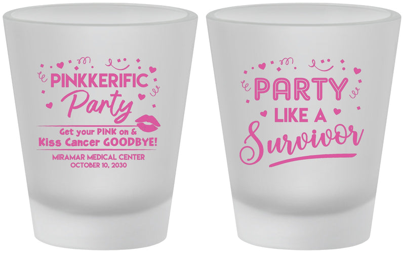 Custom Awareness Frosted Shot Glasses - Party Like A Survivor | 230003
