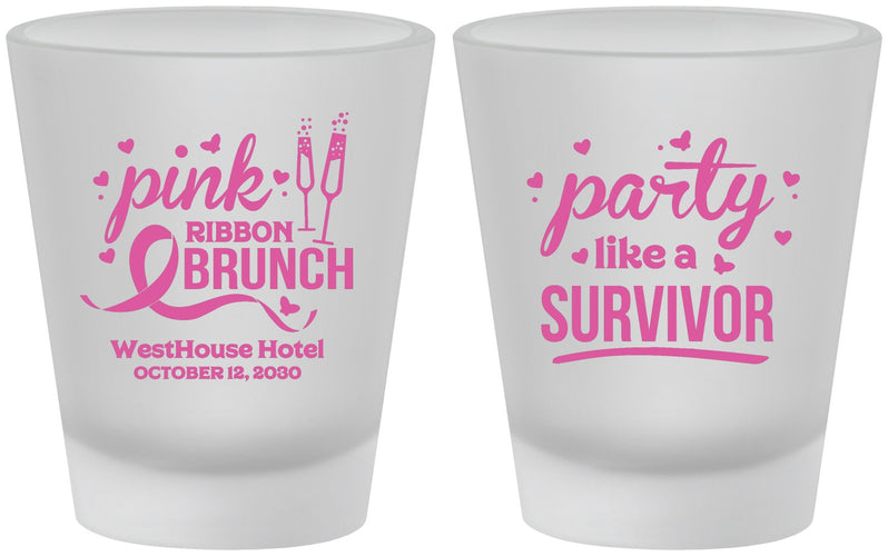 Custom Awareness Frosted Shot Glasses - Party Like A Survivor | 230005