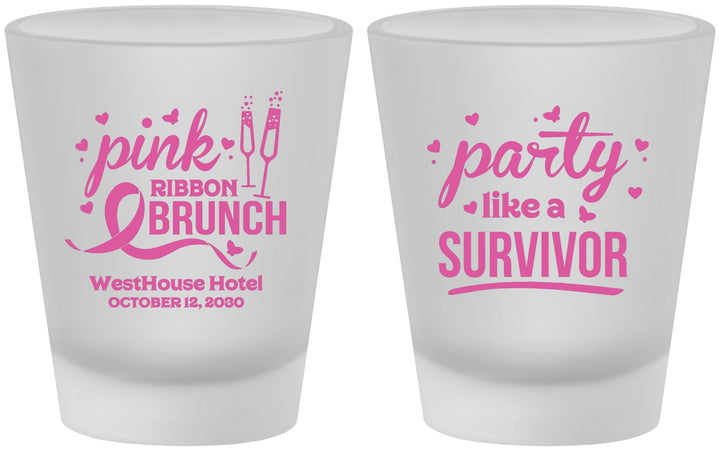Custom Awareness Frosted Shot Glasses - Party Like A Survivor | 230005