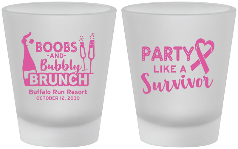 Custom Awareness Frosted Shot Glasses - Party Like A Survivor | 230006