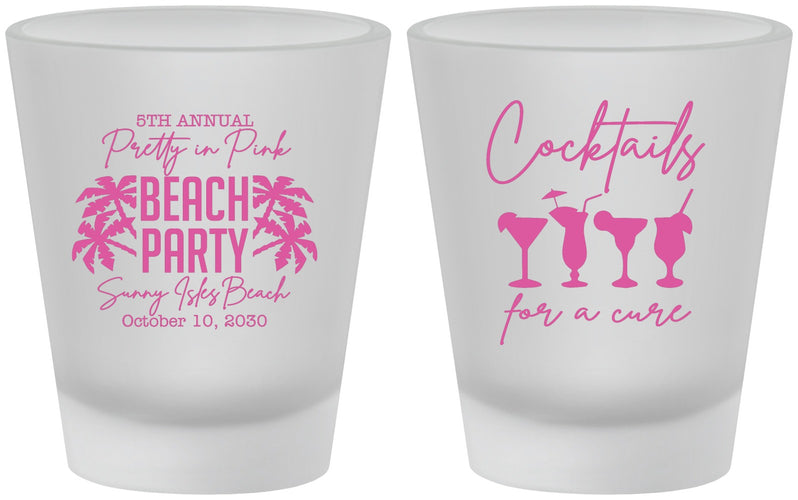Custom Awareness Frosted Shot Glasses - Beach Party | 230007