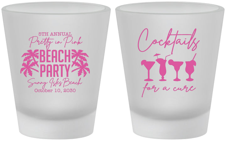 Custom Awareness Frosted Shot Glasses - Beach Party | 230007