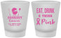 Custom Awareness Frosted Shot Glasses - Eat Drink Think Pink | 230009