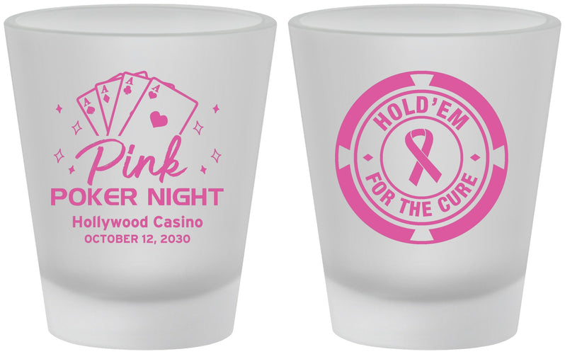 Custom Awareness Frosted Shot Glasses - Poker Casino | 230013