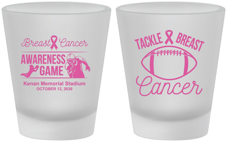 Custom Awareness Frosted Shot Glasses - Football Tackle | 230019