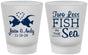 Custom Wedding Frosted Shot Glasses - Two Less Fish In The Sea | 231