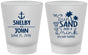 Custom Wedding Frosted Shot Glasses - Sun Sand Drink In My Hand | 233