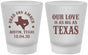 Custom Wedding Frosted Shot Glasses - Our Love Is As Big As Texas | 236