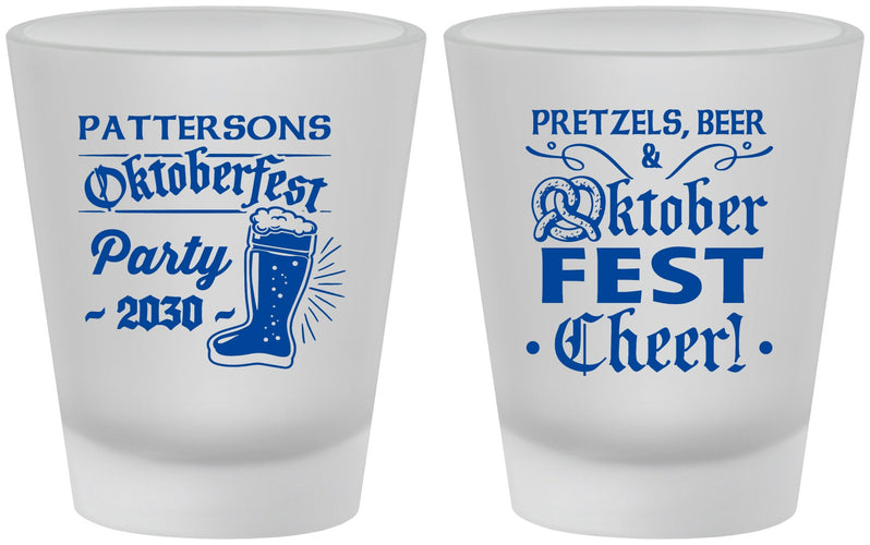 Custom Oktoberfest Frosted Shot Glasses - Pretzel | 240001