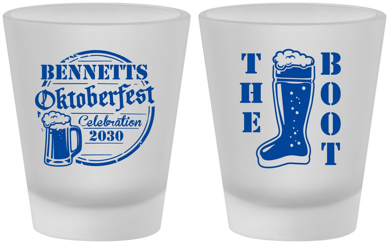 Custom Oktoberfest Frosted Shot Glasses - Boot | 240004