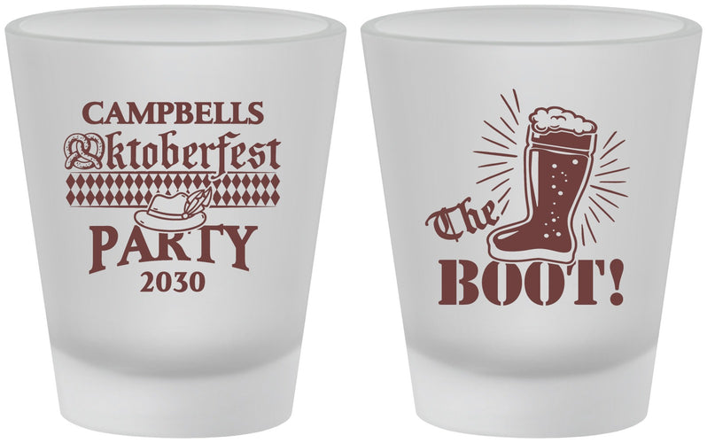 Custom Oktoberfest Frosted Shot Glasses - Boot | 240006