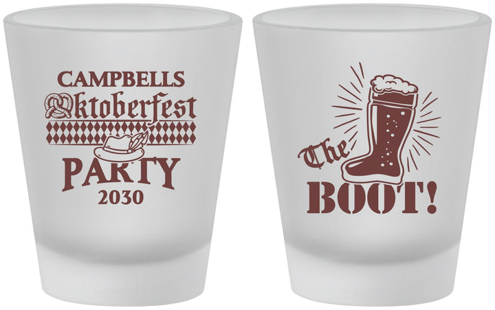 Custom Oktoberfest Frosted Shot Glasses - Boot | 240006