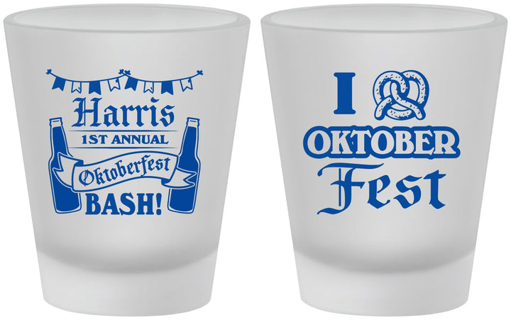 Custom Oktoberfest Frosted Shot Glasses - Pretzel | 240009