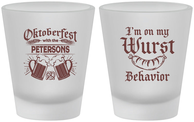 Custom Oktoberfest Frosted Shot Glasses - Wurst Behavior | 240010