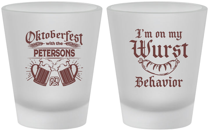 Custom Oktoberfest Frosted Shot Glasses - Wurst Behavior | 240010