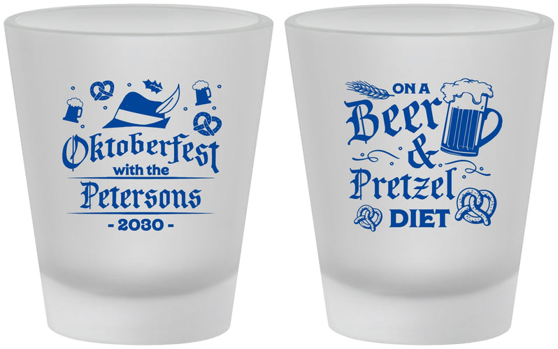 Custom Oktoberfest Frosted Shot Glasses - Pretzel | 240012