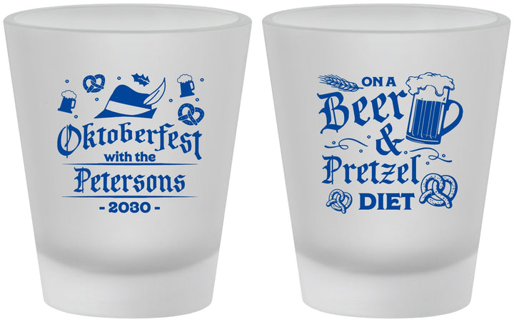 Custom Oktoberfest Frosted Shot Glasses - Pretzel | 240012