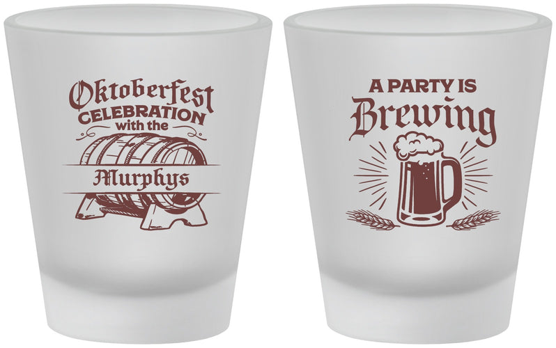 Custom Oktoberfest Frosted Shot Glasses - Beer Keg | 240014