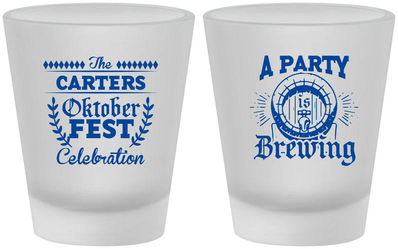 Custom Oktoberfest Frosted Shot Glasses - Beer Keg | 240017