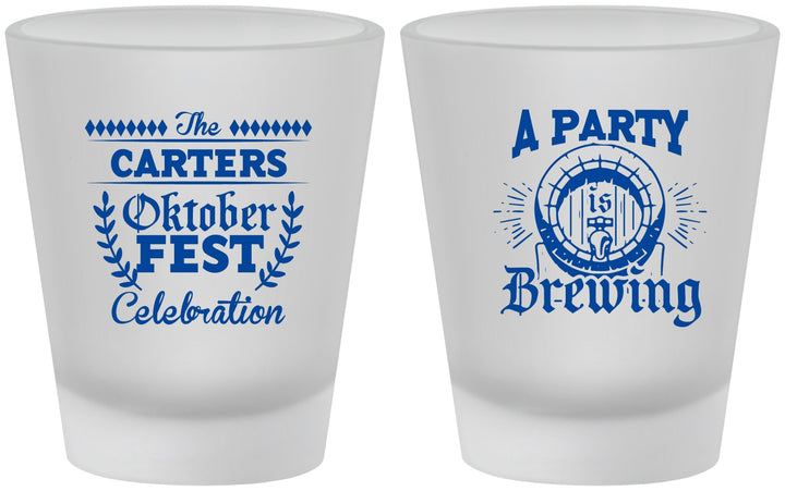 Custom Oktoberfest Frosted Shot Glasses - Beer Keg | 240017