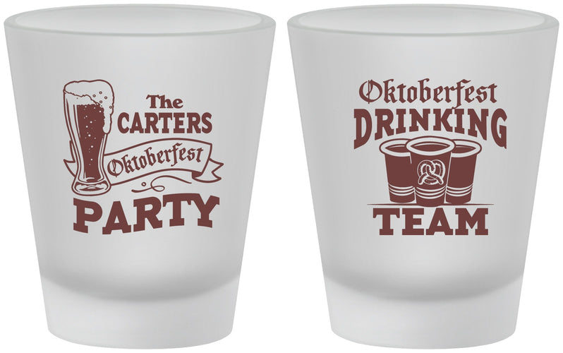 Custom Oktoberfest Frosted Shot Glasses - Drinking Team | 240018