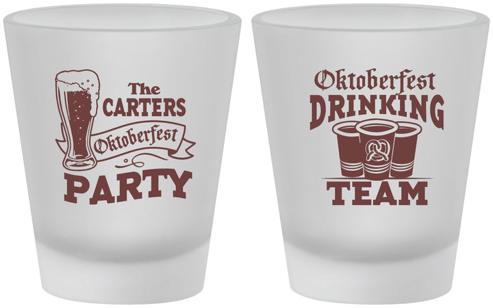 Custom Oktoberfest Frosted Shot Glasses - Drinking Team | 240018