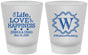 Custom Wedding Frosted Shot Glasses - Life Love Happiness | 248