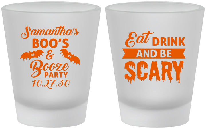 Custom Halloween Frosted Shot Glasses - Boo Booze Scary | 250000