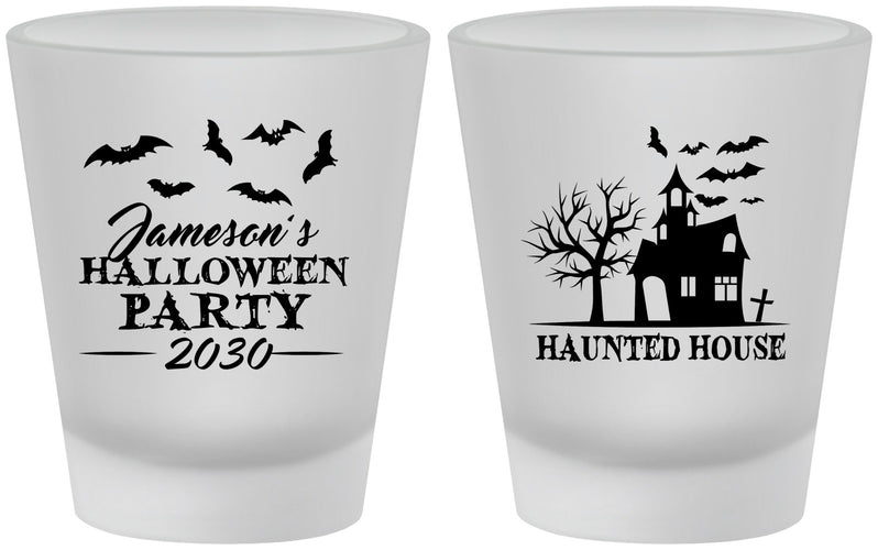 Custom Halloween Frosted Shot Glasses - Haunted House | 250006