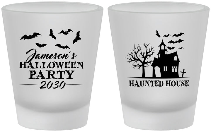 Custom Halloween Frosted Shot Glasses - Haunted House | 250006