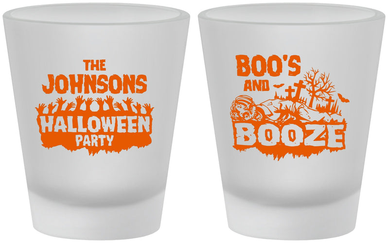 Custom Halloween Frosted Shot Glasses - Boos And Booze | 250012
