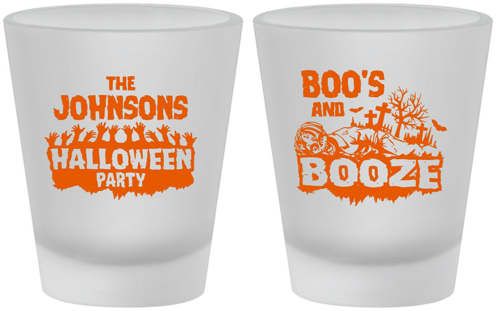 Custom Halloween Frosted Shot Glasses - Boos And Booze | 250012