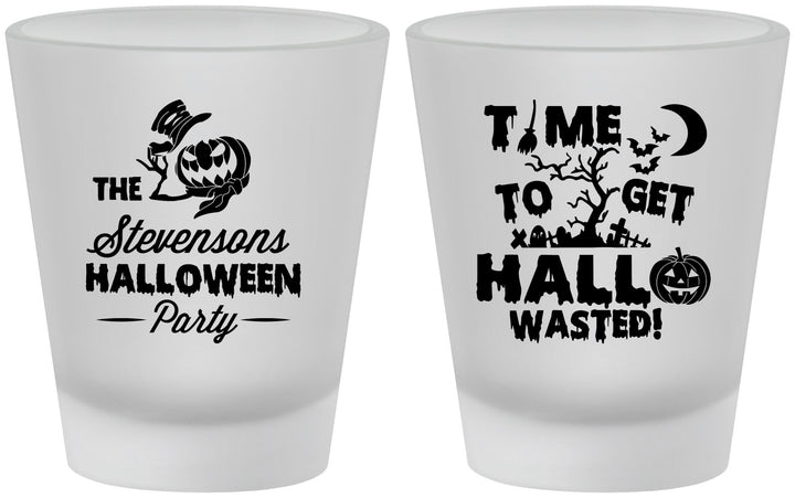 Custom Halloween Frosted Shot Glasses - Hallowasted Pumpkin | 250013
