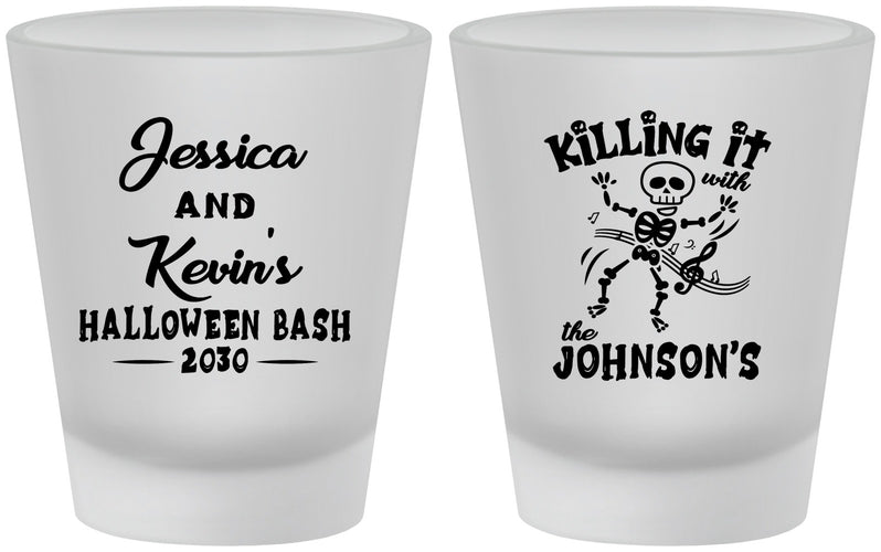 Custom Halloween Frosted Shot Glasses - Skeleton | 250017