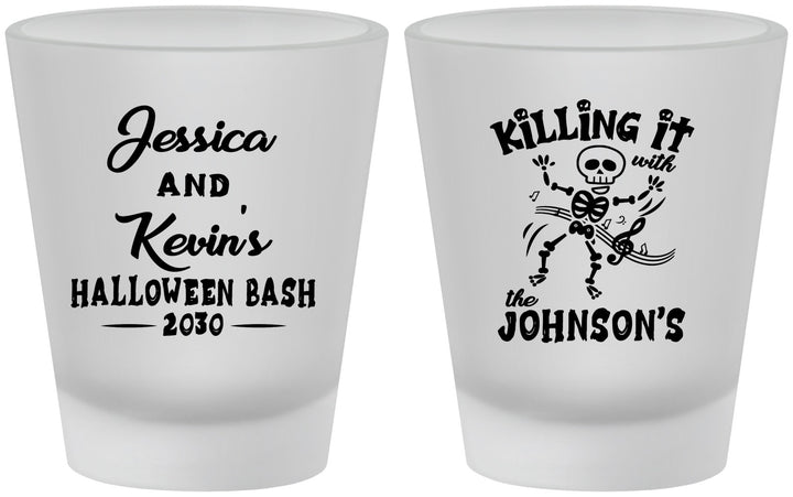 Custom Halloween Frosted Shot Glasses - Skeleton | 250017