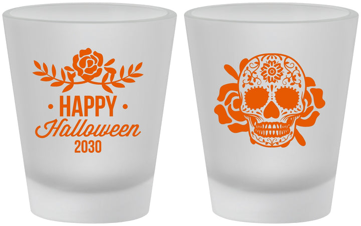 Custom Halloween Frosted Shot Glasses - Sugar Skull | 250020