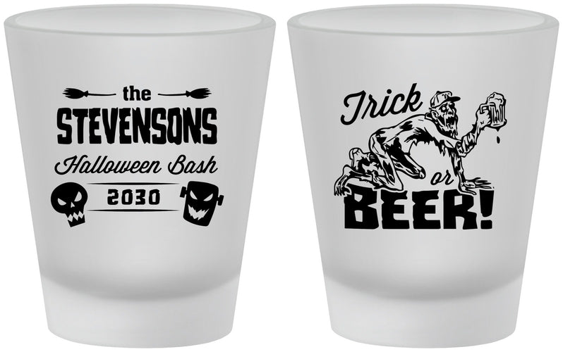 Custom Halloween Frosted Shot Glasses - Trick Or Beer | 250021