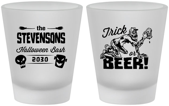 Custom Halloween Frosted Shot Glasses - Trick Or Beer | 250021