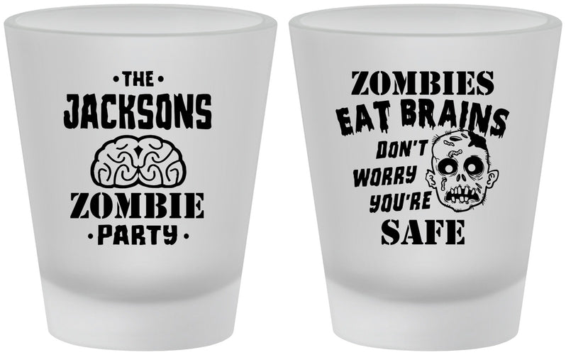 Custom Halloween Frosted Shot Glasses - Zombie Brain | 250026