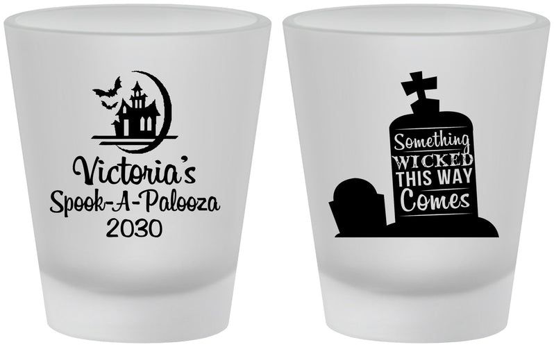 Custom Halloween Frosted Shot Glasses - Haunted House | 250031
