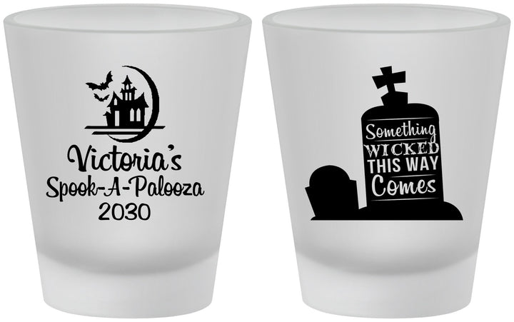 Custom Halloween Frosted Shot Glasses - Haunted House | 250031