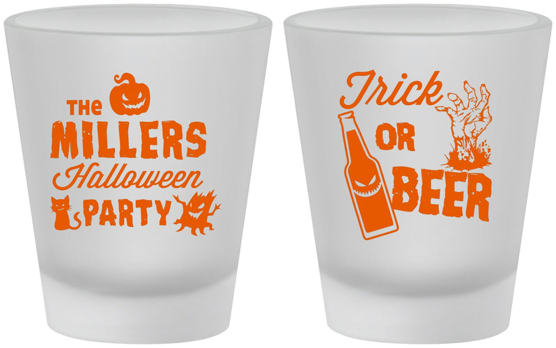 Custom Halloween Frosted Shot Glasses - Trick Or Beer | 250032