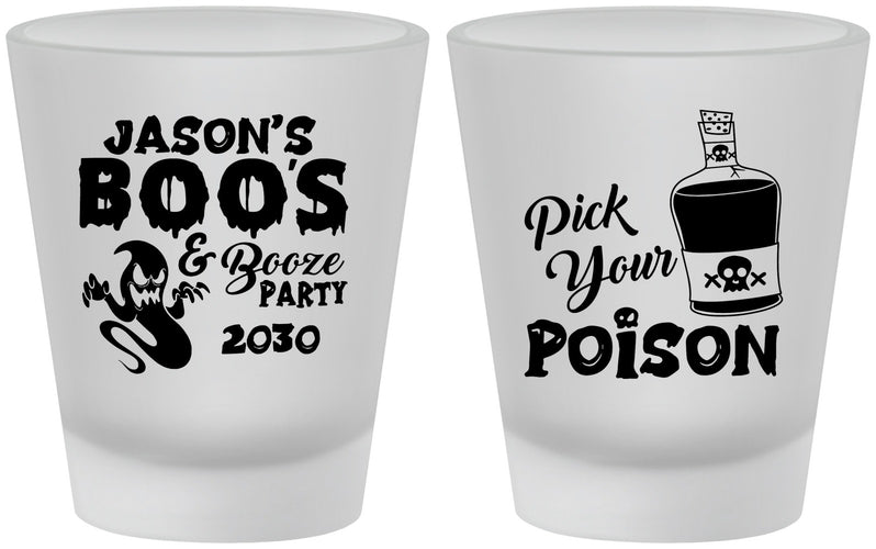 Custom Halloween Frosted Shot Glasses - Ghost Boo | 250042