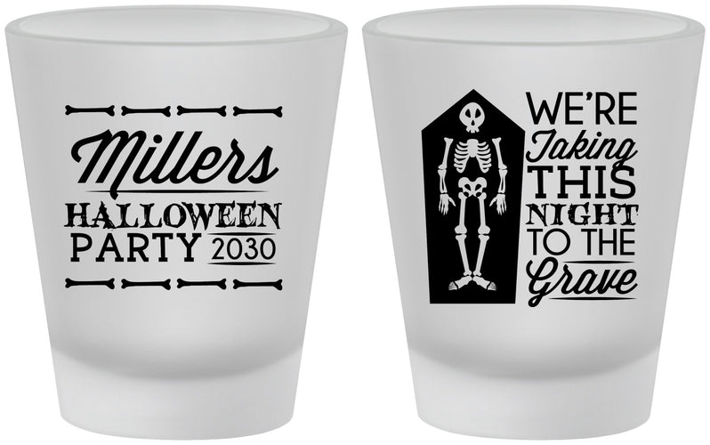 Custom Halloween Frosted Shot Glasses - Skeleton | 250051